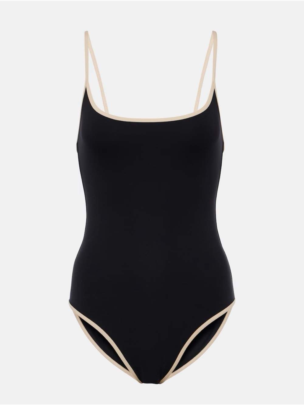 NWOT XL Toteme Scoop Neck Black One-Piece Swimsuit with Cream Trim